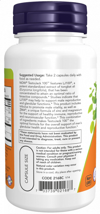 Nowfoods TESTO  JACK 100 60 VCAPS Increase testosterone