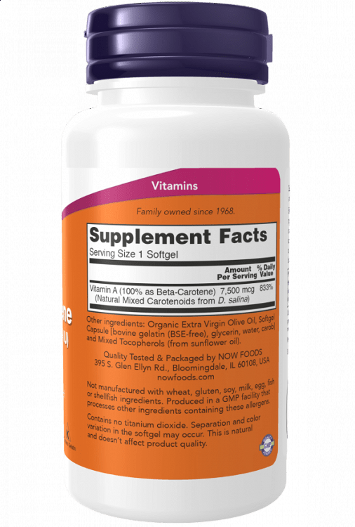 Nowfoods BETA CAROTENE 25000IU 90 S.GELS