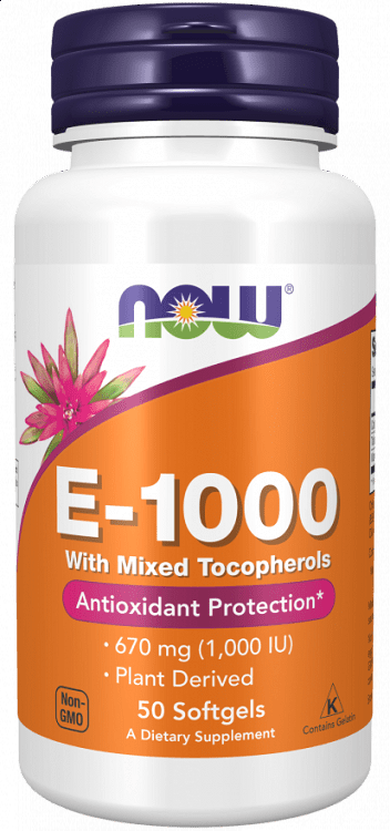 Nowfoods E1000 IU 50 Soft Gels Vitamin E
