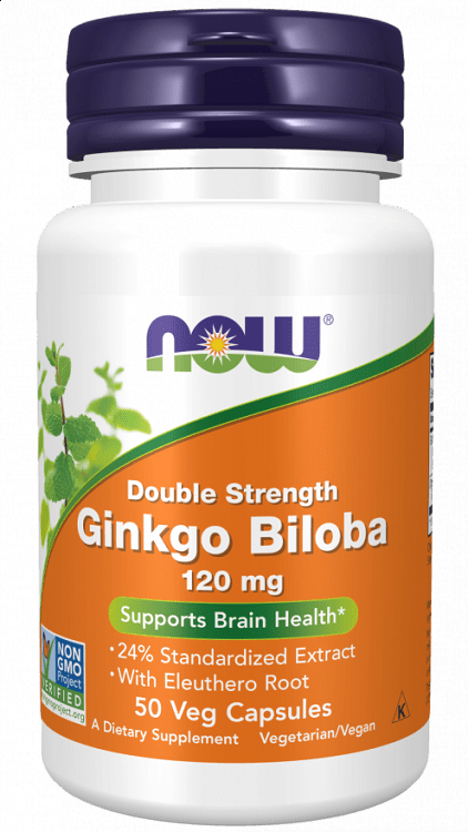 Now Double Strength Ginkgo Biloba 120mg, 50V.Caps