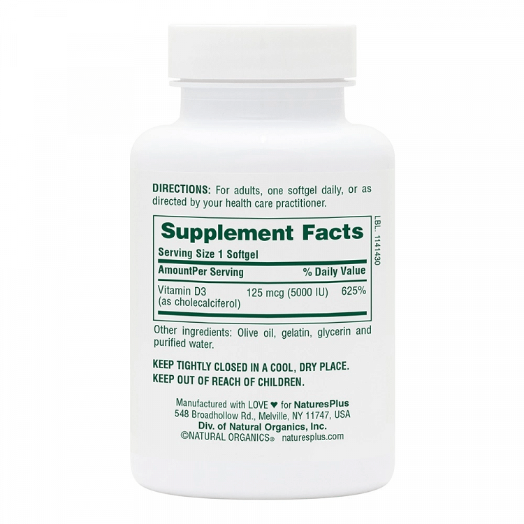 Nature''s Plus Vitamin D3 5000IU 60caps