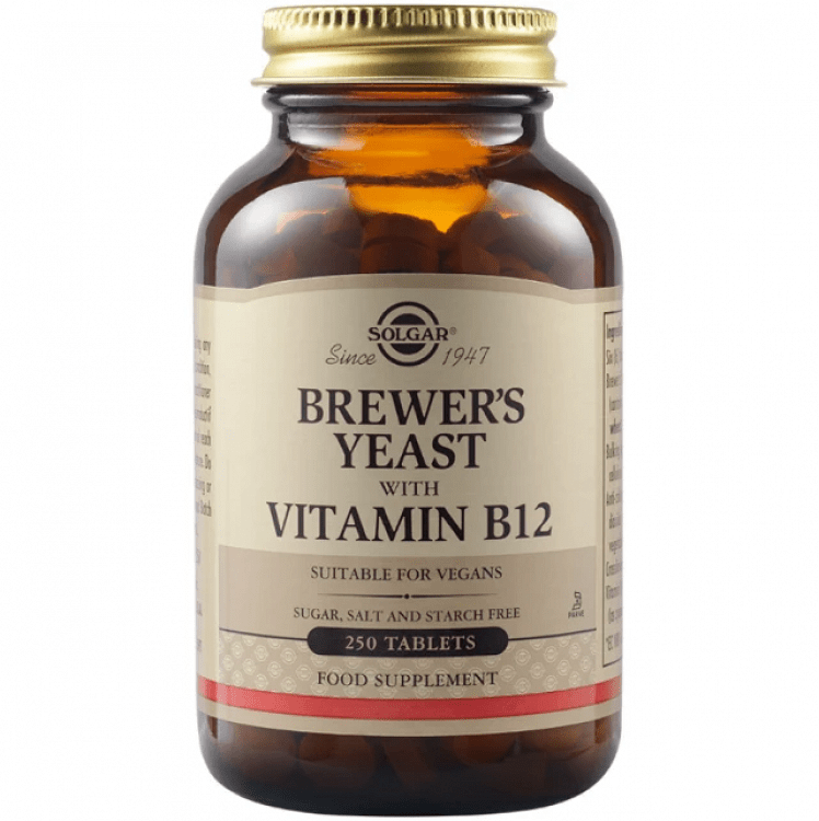 Solgar Brewer’s Yeast With Vitamin B-12 500mg, 250tabs