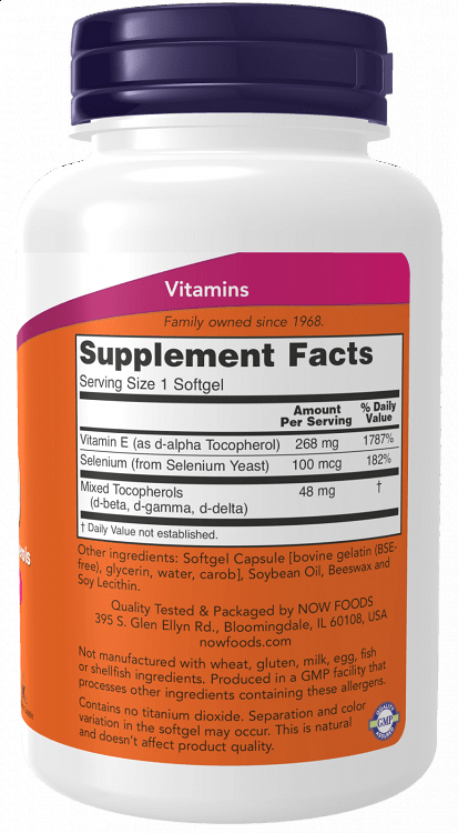 Nowfoods Vitamin E-400 IU 100 Softgels