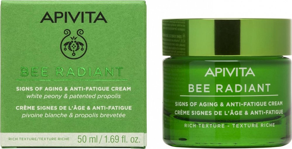 Apivita Bee Radiant Anti-Aging & Radiance Cream, Rich Texture 50ml