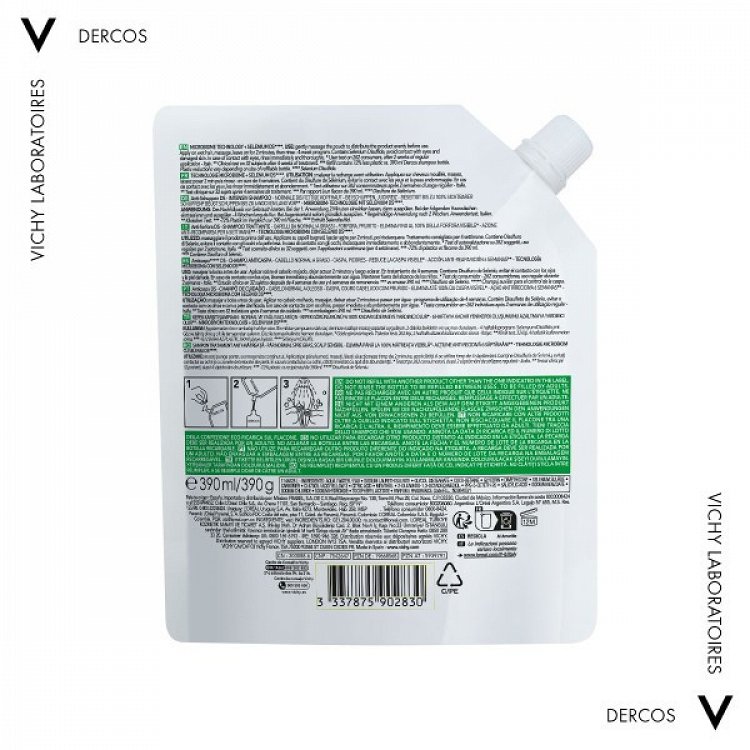 Vichy Dercos Anti-Dandruff Ds Refill Shampoo Οily Hair 390ml