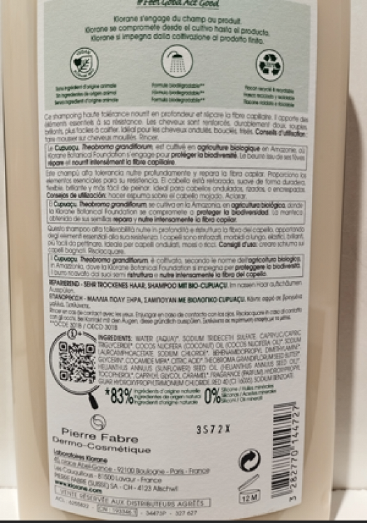 KLORANE SHAMPOO CUPUACU 400ml