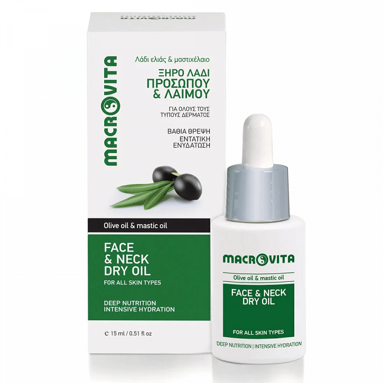 Macrovita Dry Face & neck oil olive oil & jojoba oil 15ml