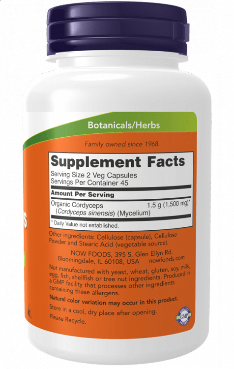 Nowfoods Cordyceps 750mg 90v.Caps