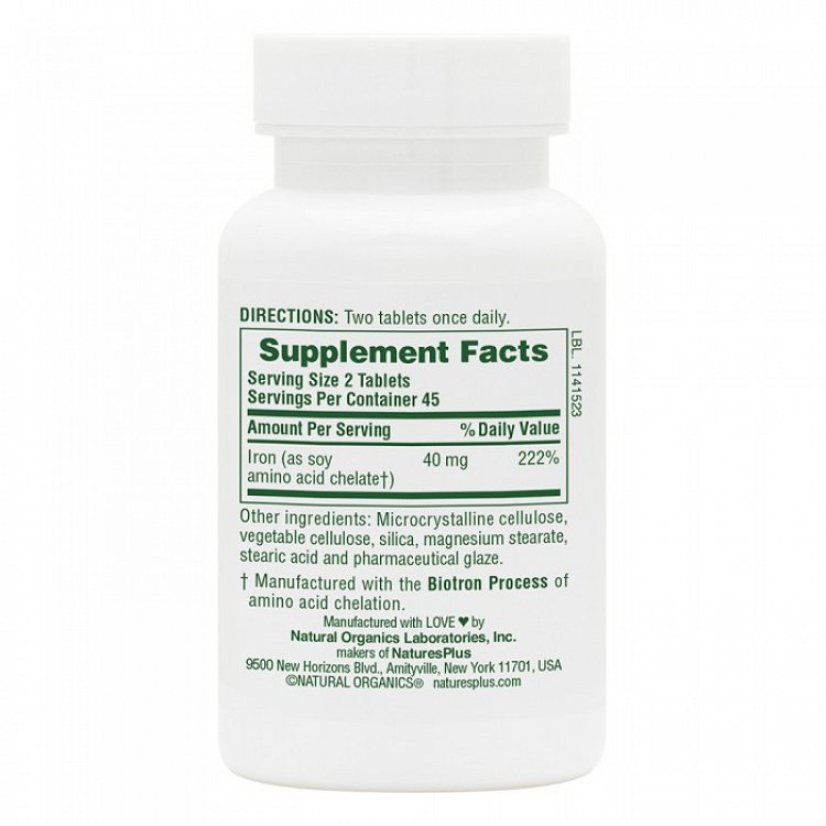 Nature''s Plus Iron 40 mg, 90Tabs