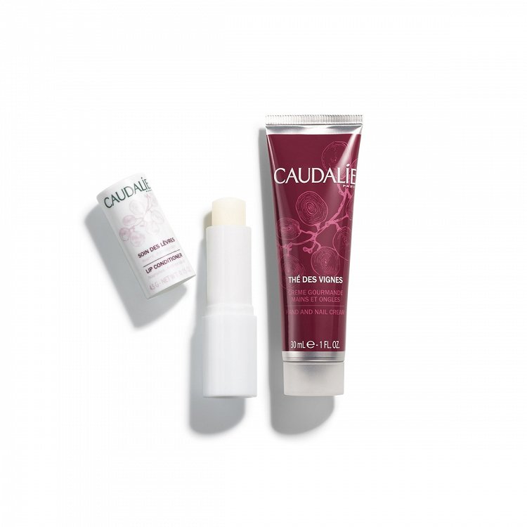 Caudalie Winter Duo Promo: The des Vignes Hand and Nail Cream 30ml + Lips Conditioner 4,5g