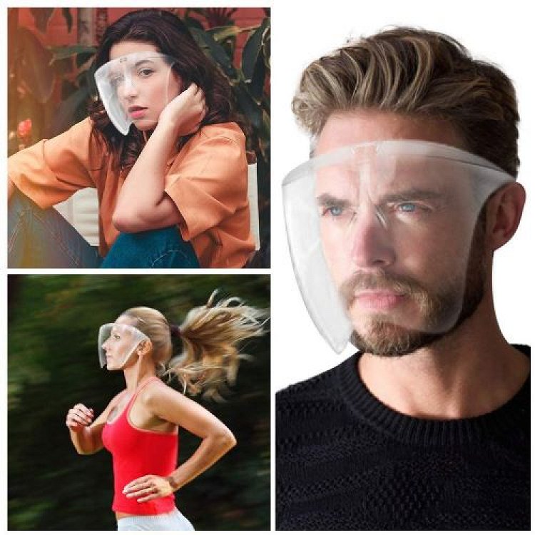 Face Mouth Shields with Glasses Design All-Round Protection Cap with Clear Wide Visor Anti-Fog Lens, for Men Women,Lightweight Transparent Shield with Glasses for Work