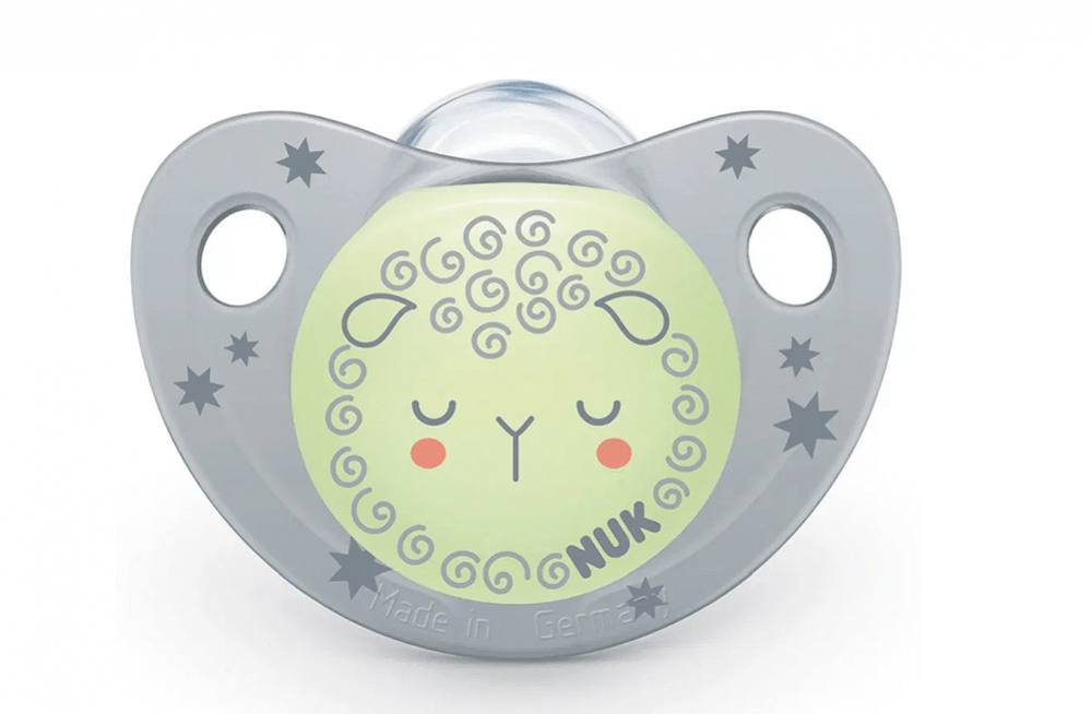 Nuk Orthodontic Silicone Pacifier 0-6 Night & Day with Holder