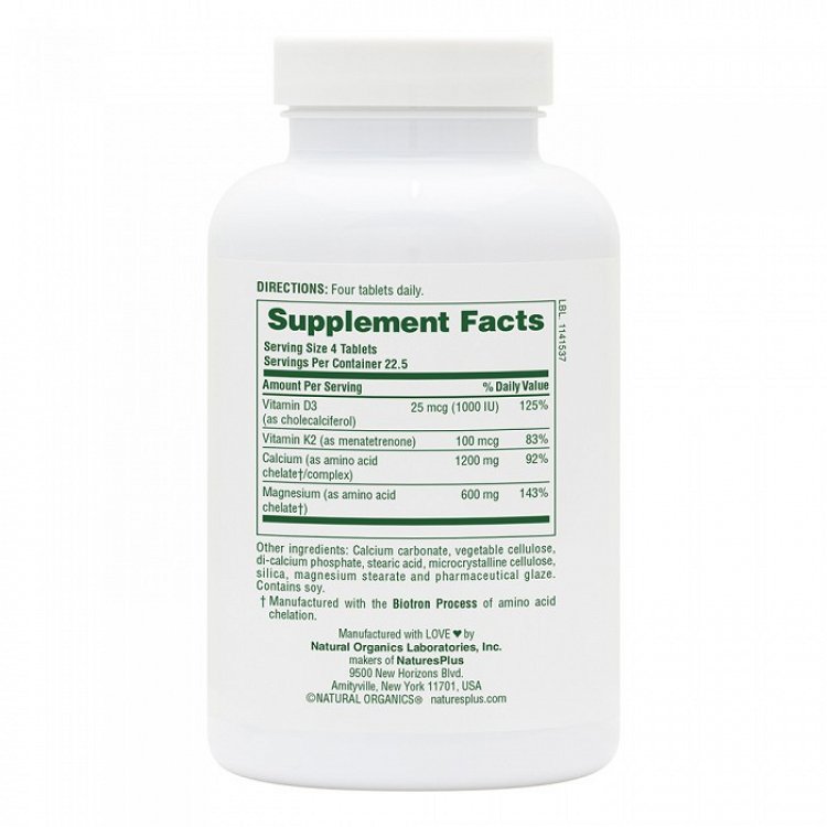 Nature''s Plus Cal/Mag/Vit D3 with Vitamin K2 90Tabs