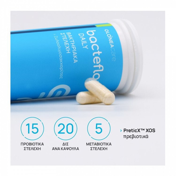 Olonea Bacteflora Daily with Probiotics & Prebiotics – 30 Vegetable Capsules