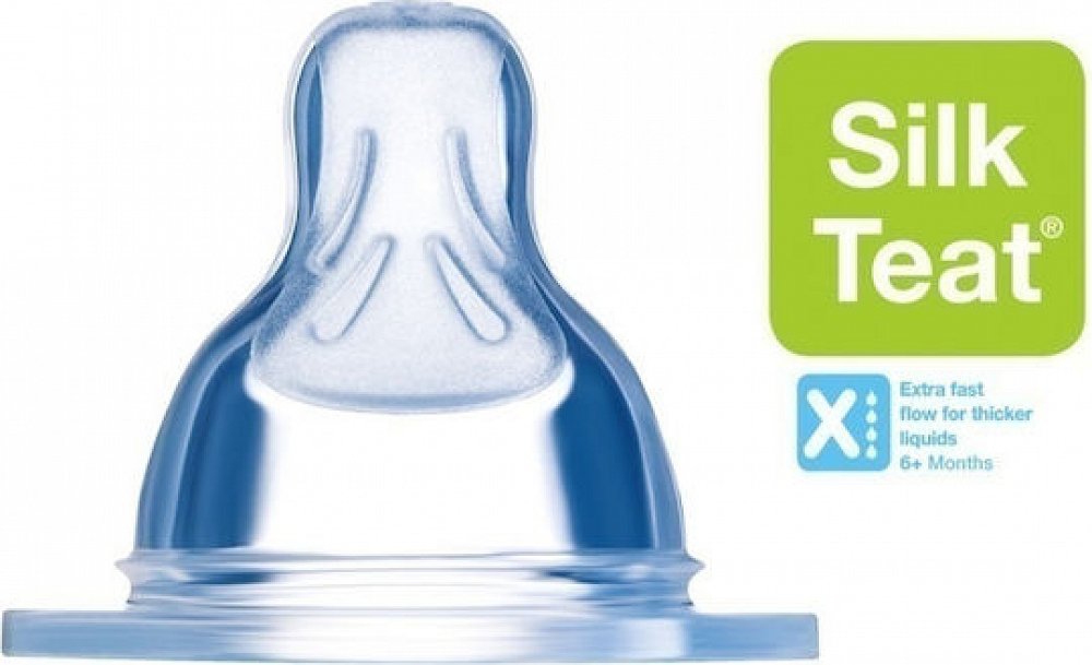 Mam Care Silicone Teats Very Fast Flow with X Cut 6+ Months 2pcs
