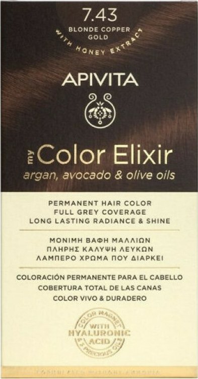 Apivita My Color Elixir 7.43 Blonde Bronze Honey 125ml