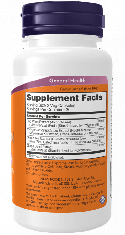 Now Natural Resveratrol, 60V.Caps