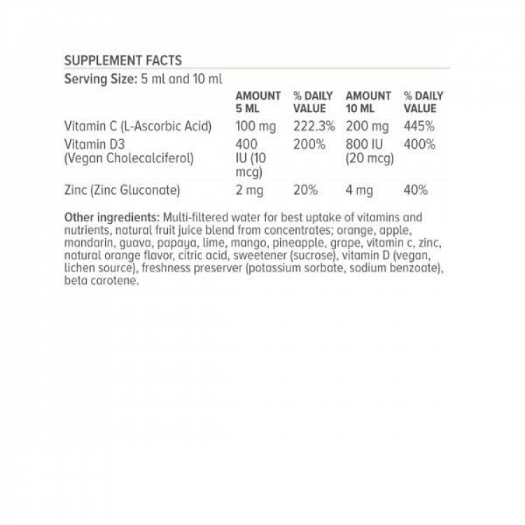 Natural Vitamins Kids C + D3 + Zinc 500 ml Orange Flavor