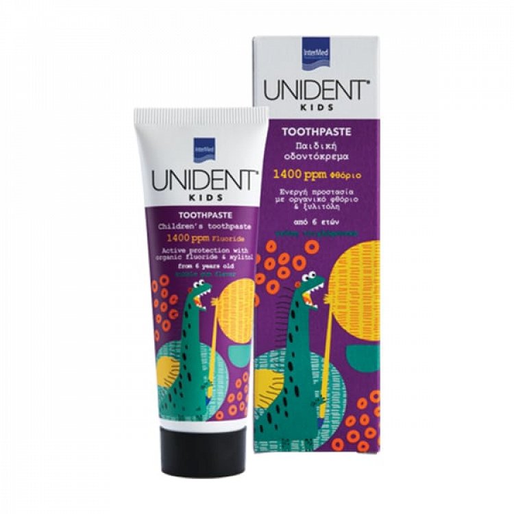 Intermed Unident Children's Toothpaste 1400ppm Bubble Gum Flavor 50ml for 6+ years