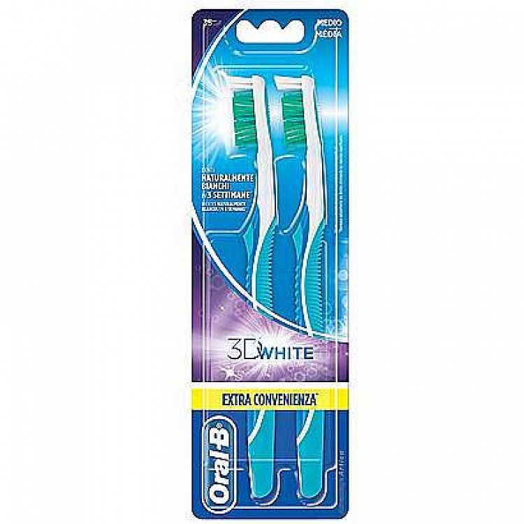 Oral B Complete Clean 3D White Toothbrush Medium 2pcs