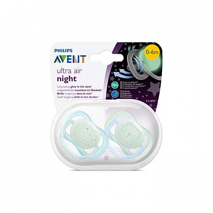 Avent Ultra Air Night SCF376/21 - Night Pacifiers 6-18m, 2Pcs