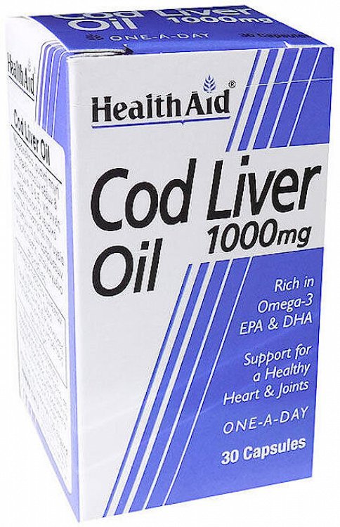 Health Aid Cod Liver Oil 1000mg 30V.Caps