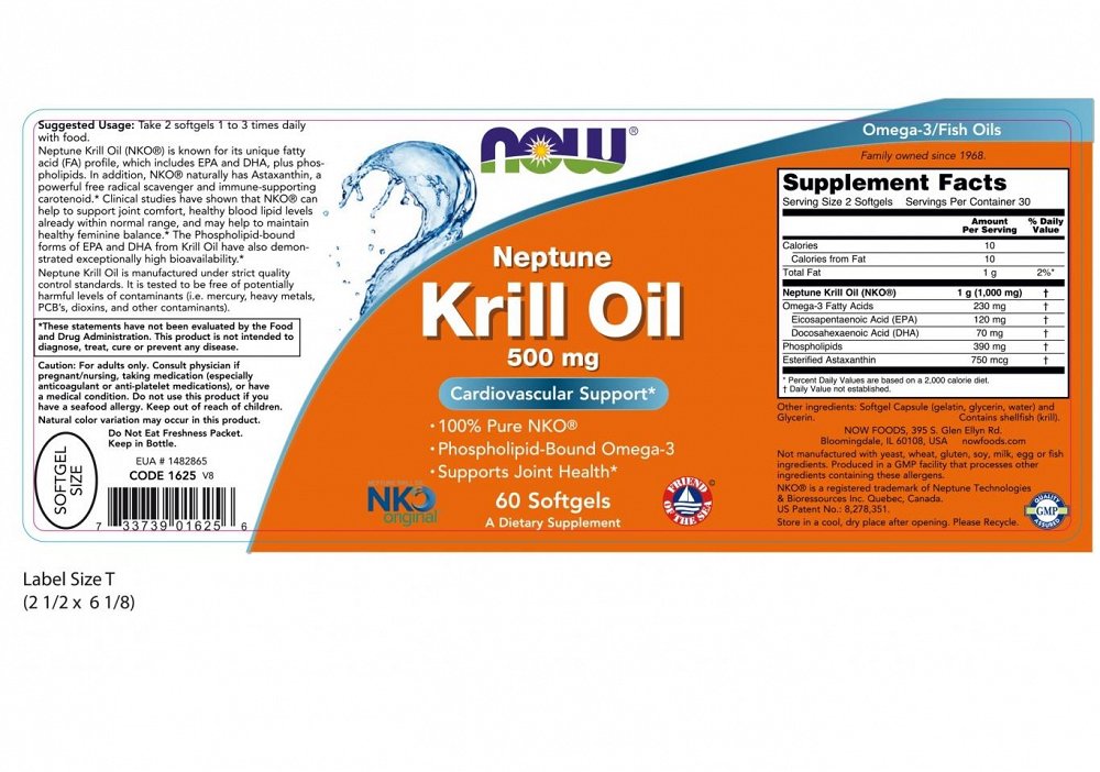 Nowfoods Neptune KRILL OIL 500mg 60 S.Gels Immune System