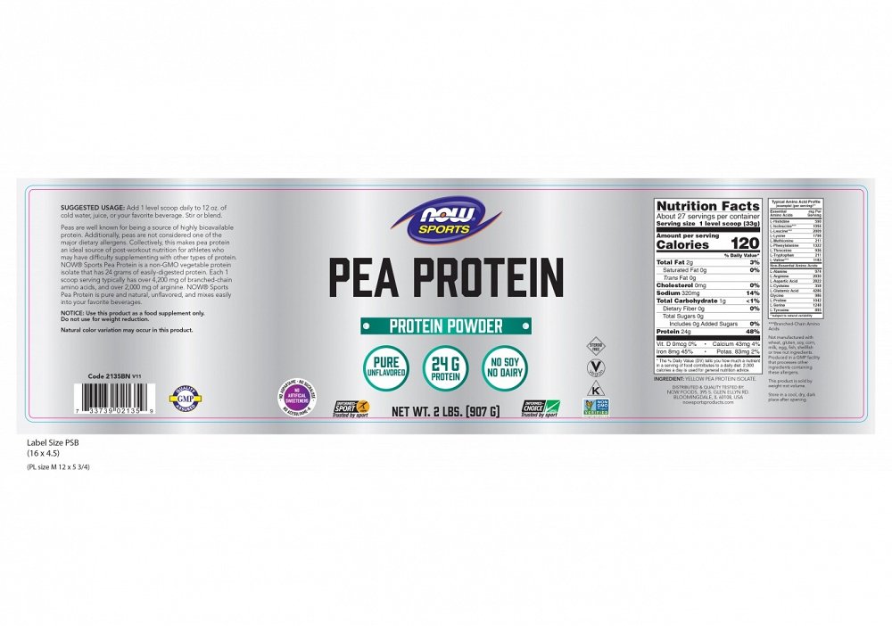 Now Pea Protein Powder, (340g) 2LB