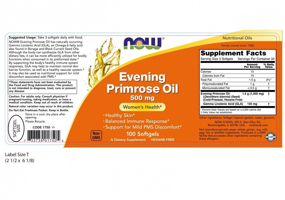 Now Evening Primrose Oil 500 mg, 100Caps