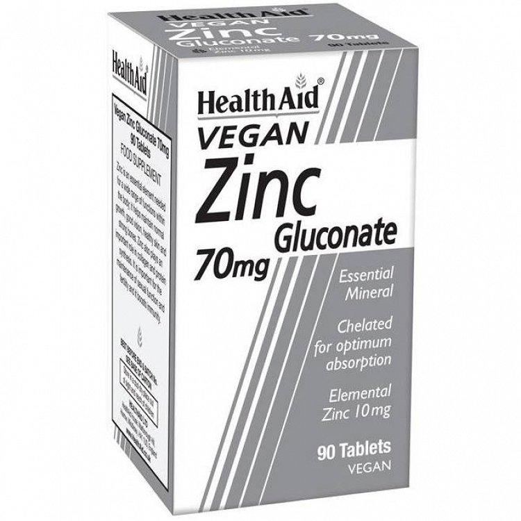 Health Aid Zinc Gluconate 70mg 90Tabs