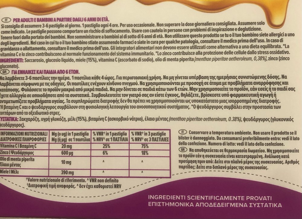 Zarbee’s Sore Throat & Immune Support 24 Lozenges