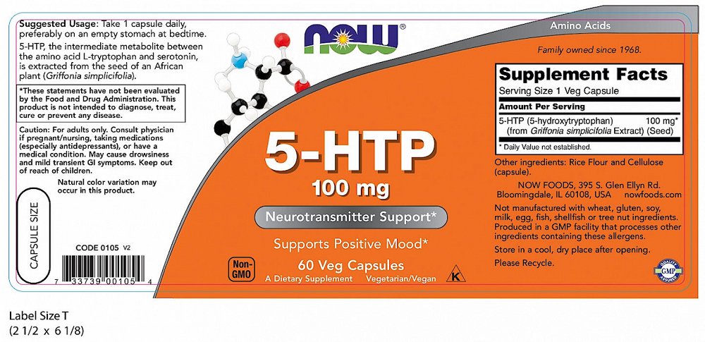 Now 5-HTP 100mg 60V.Caps