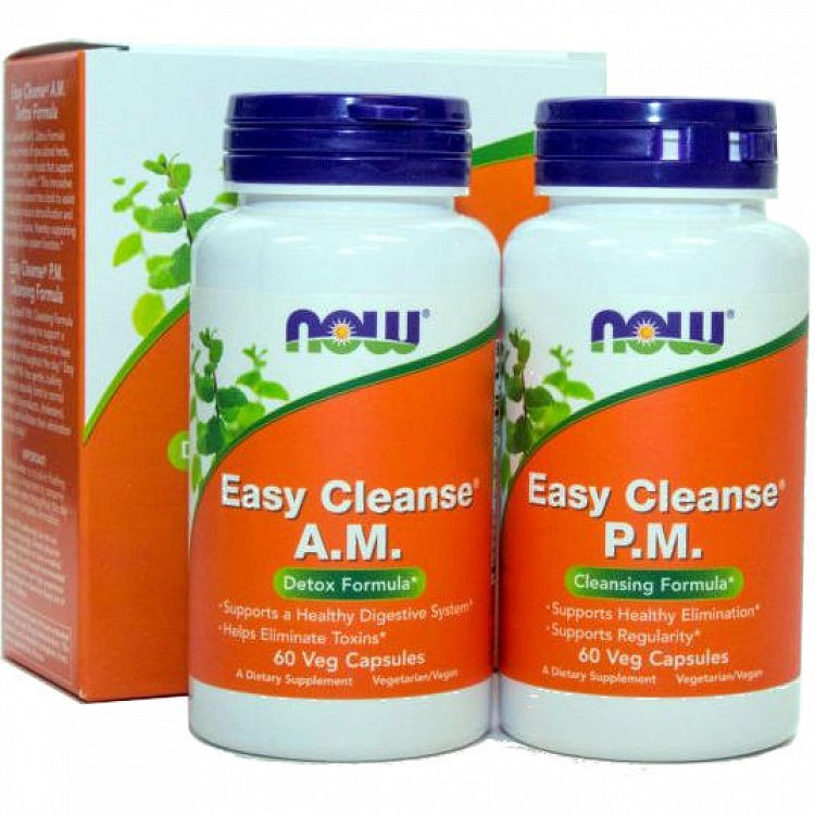 Nowfoods Easy Cleanse - A.M. 60Vcaps - P.M. 60VCAPS Digestive cleansing program