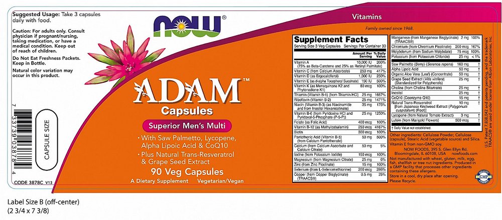 Now Foods Adam Men''s Multiple Vitamin 90V.Caps