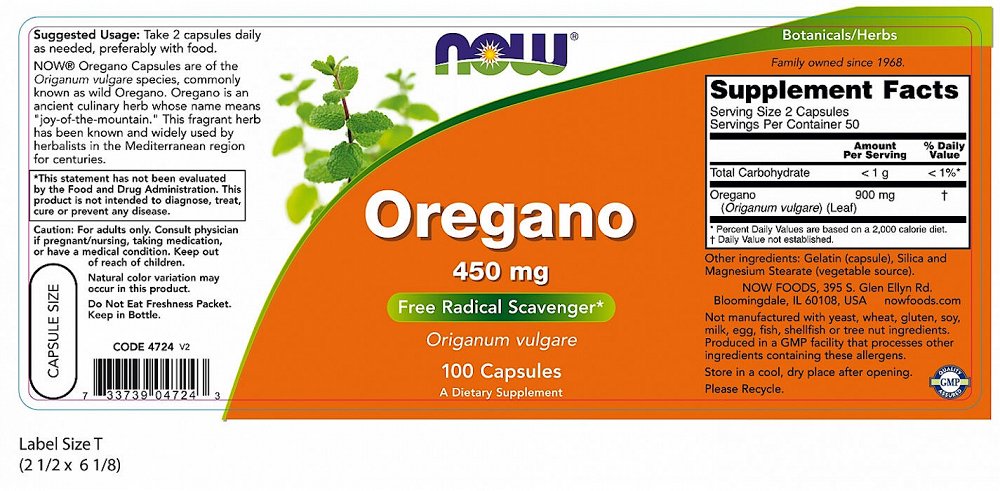 Nowfoods Oregano 450mg 100caps