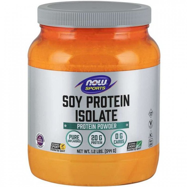 Now Soy Protein Isolate Non-GMO Unflavored Powder, (544g) 1,2 LB