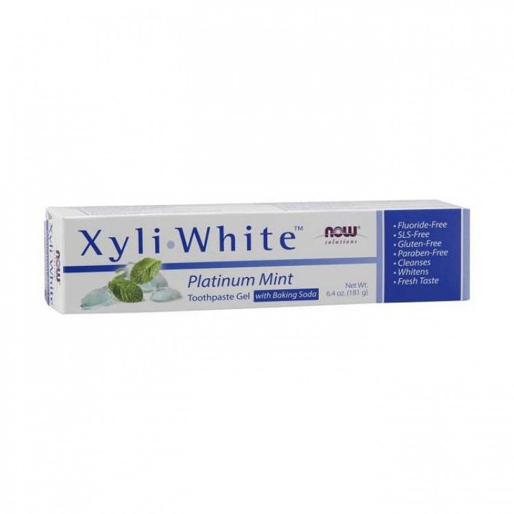 Now XyliWhite Platinum Mint Toothpaste Gel with Baking Soda, 181g