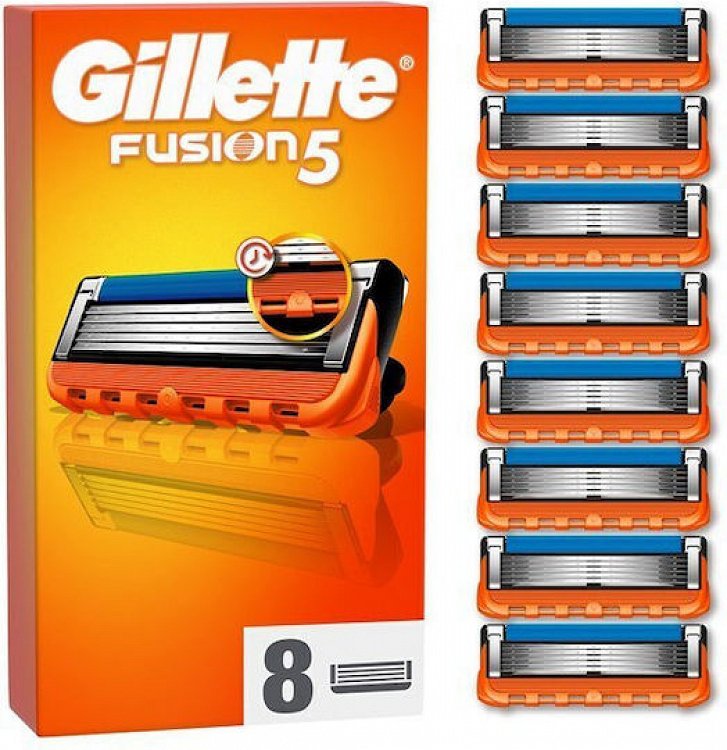 Gillette Fusion5 Replacement Razor Blades with 5 Blades & Lubricating Strip – 8pcs