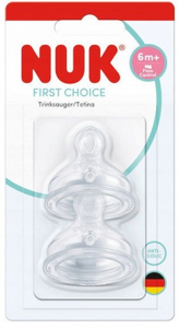 Nuk First Choice+ Silicone Nipple Size 2 (6 months and older) 2pcs