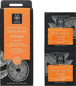 Apivita Express Beauty Mask Facial rejuvenation with orange 2X8ml