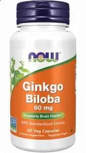 Now Ginkgo Biloba 60mg, 60 V.Caps