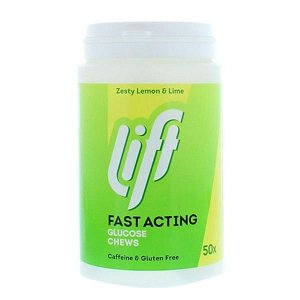 LIFT Fast Acting Glucose Chews Glucose Tablets Lime Flavor 50tabs