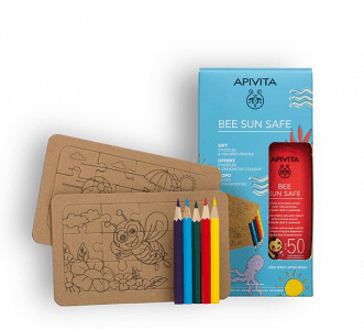 Apivita Bee Sun Safe Hydra Sun Kids Lotion spf50 & 2 Puzzles & Crayons