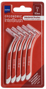 Intermed Ergonomic InterBrush Red 0.5mm 5 pieces