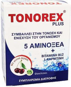 Medichrom Tonorex Plus Special Dietary Supplement 15 Cherry Sachets