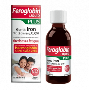 Vitabiotics Feroglobin Liquid Plus Gentle Iron, Vit D, Ginseng, CoQ10 Energy