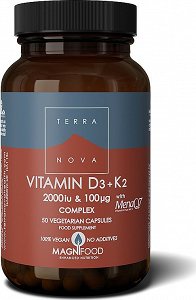 Terranova Vitamin D3 2000iu & K2 100μg, 50 caps