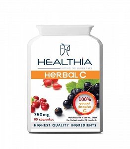 Healthia 100% Herbal C 750mg, 60caps