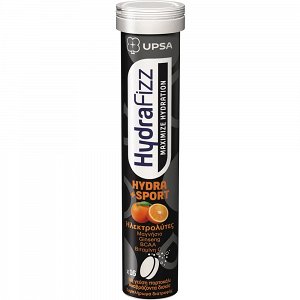 UPSA HYDRAFIZZ Hydra + Sport Dietary Supplement with Electrolytes – 16 Effervescent Tablets Orange