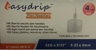 Winmedica Easy Drip Insulin Needles 32G x 0.23 x 4mm – 100pcs